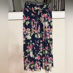 Stitch Collection Navy Floral Maxi Skirt - Women's Floral Print Skirt Size S